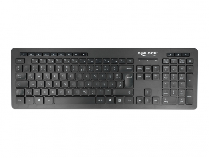 DELOCK USB Tastatur 2,4 GHz kabellos schwarz - Lautlos
