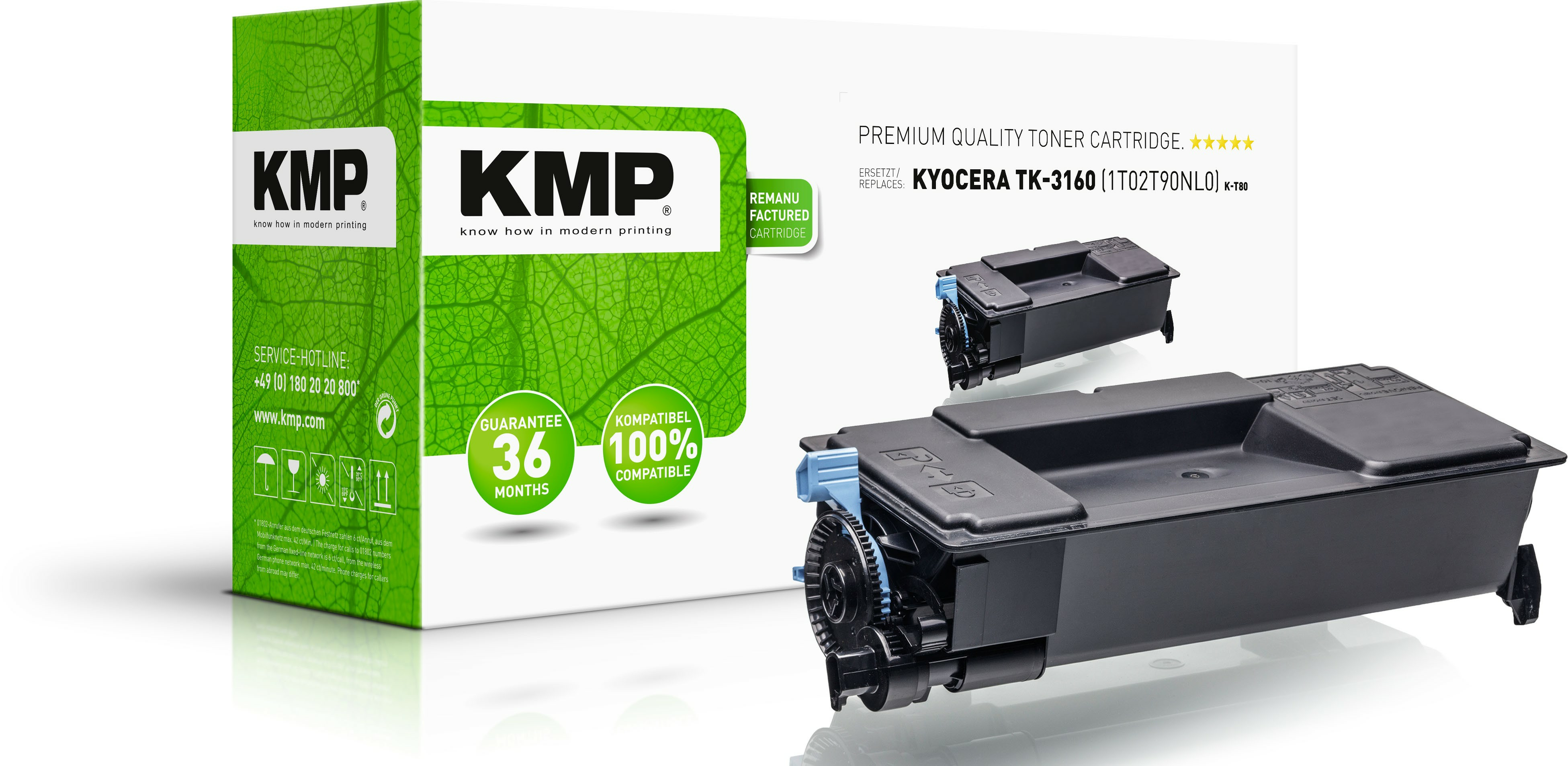 KMP Toner Kyocera TK-3160/­TK3160 black 14000 S. K-T80 remanufact KMP Toner Kyocera TK-3160/­TK3160 black 14000 S. K-T80 remanufact