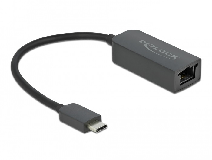 DELOCK Adapter USB Typ-C Stecker zu 2,5 Gigabit LAN kompakt