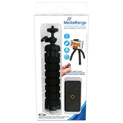 MediaRange Mini-Stativ m. flexiblem Gestell Fernauslöser, sw MediaRange Mini-Stativ m. flexiblem Gestell Fernauslöser, sw