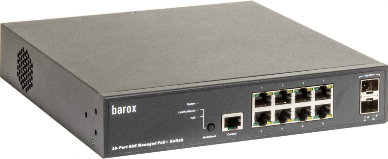 barox Switch 8-Port 10/&shy;100/&shy;1000TX PoE 2x1G/&shy;10G SFP Managem.