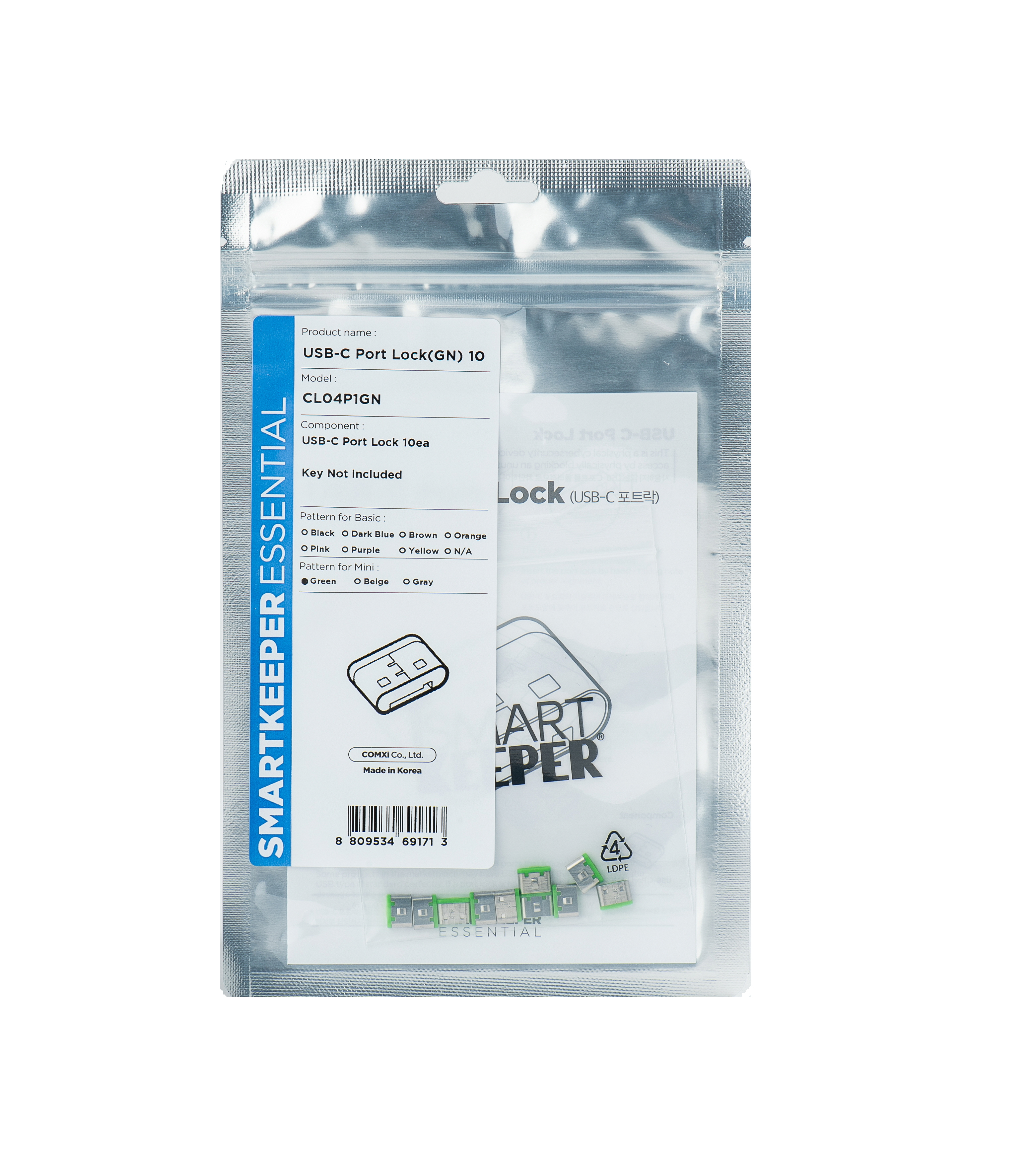 SmartKeeper Mini "USB-C Port" Blocker grün 10 Stk.