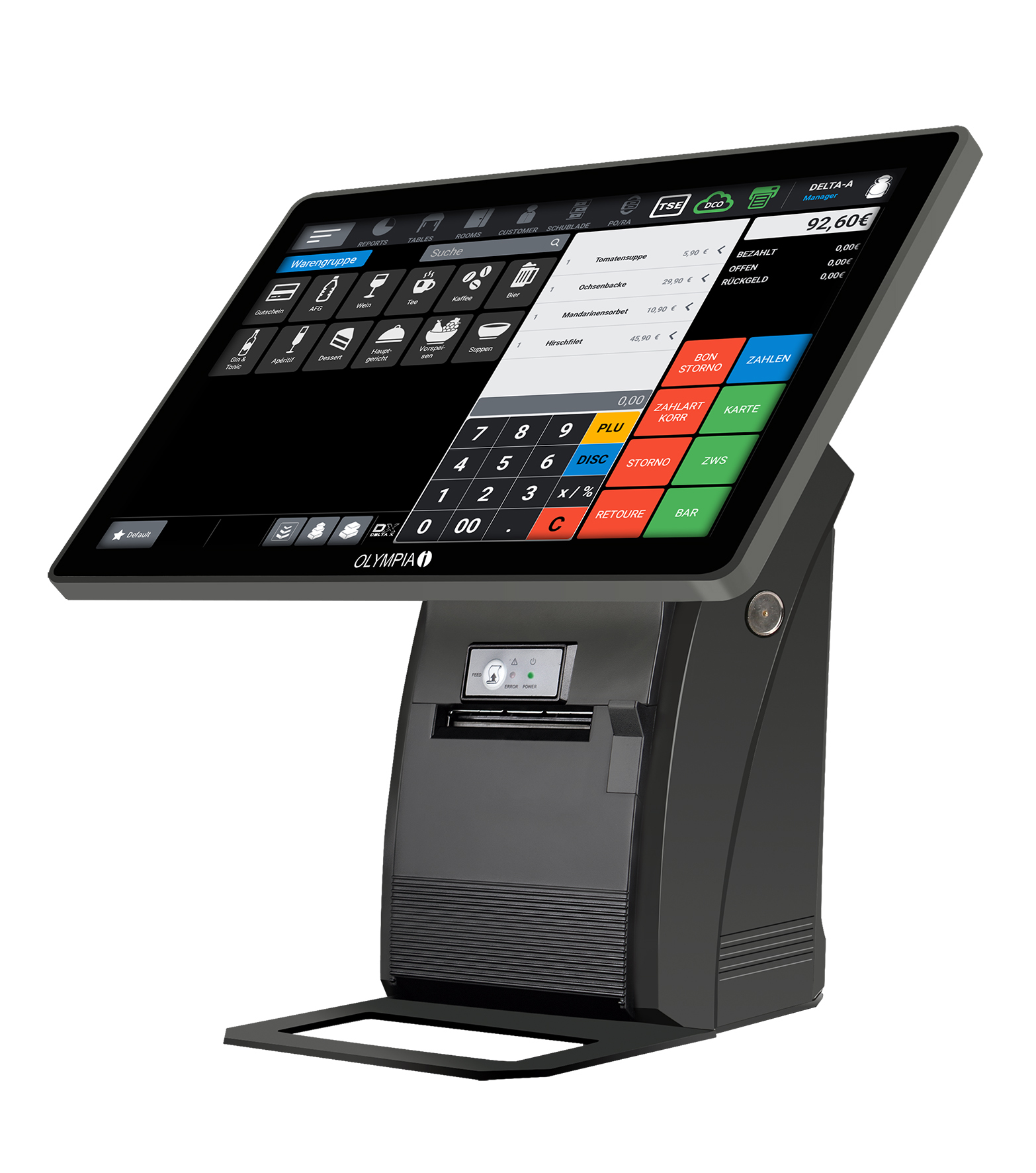 Olympia Registrierkasse T215 ohne Display schwarz Olympia Registrierkasse T215 ohne Display schwarz