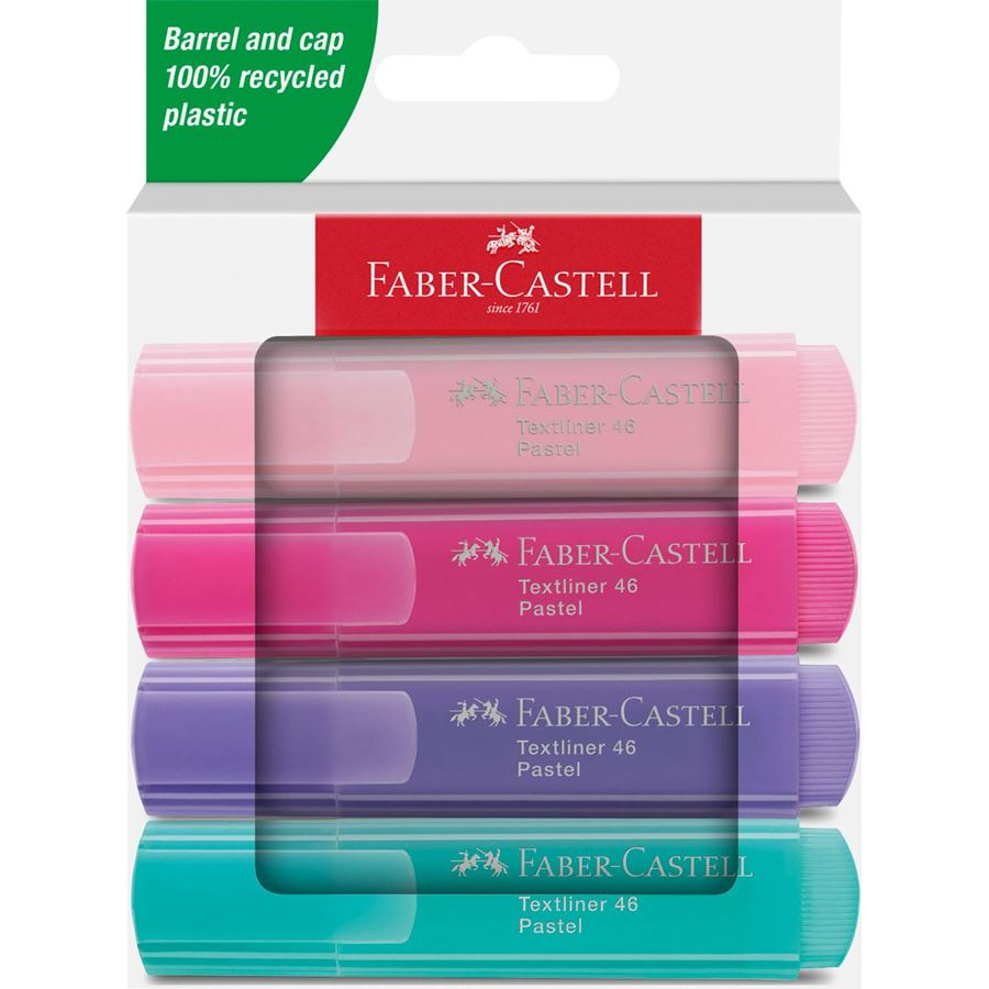 FABER-CASTELL Textmarker TL 46 Pastell 4er Kartonetui