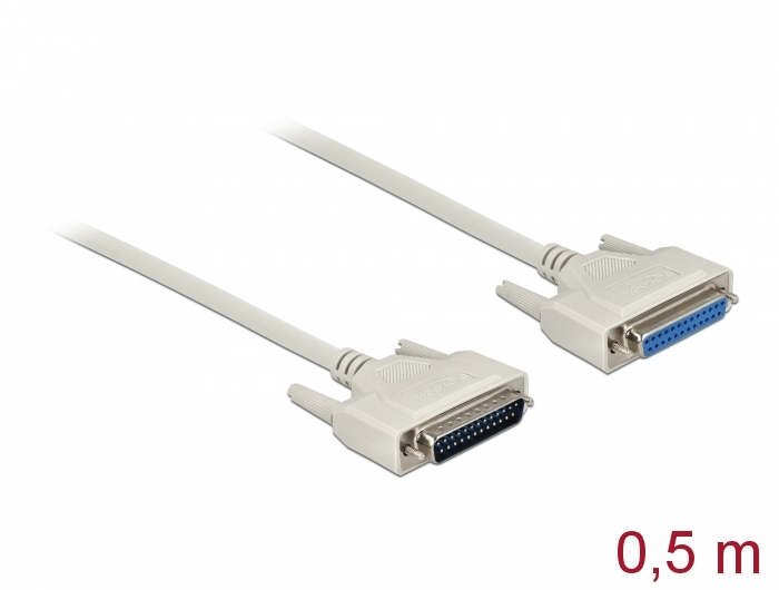 DELOCK Serielles Kabel D-Sub 25 Stecker zu Buchse 0,5 m