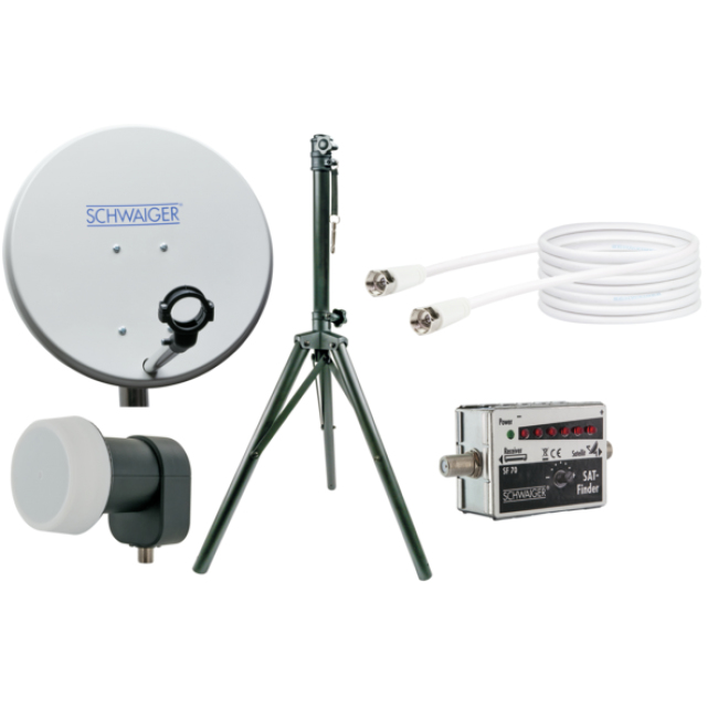Schwaiger SAT-Campinganlage 1TN Single LNB Stativ 40cm Schwaiger SAT-Campinganlage 1TN Single LNB Stativ 40cm