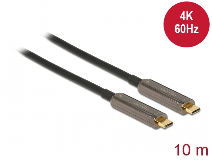 DELOCK Aktives Optisches USB-C Video Kabel 4K 60Hz 10m