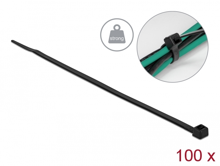 DELOCK Kabelbinder hohe Zugfestigkeit L200xB4,8mm 100St. sw