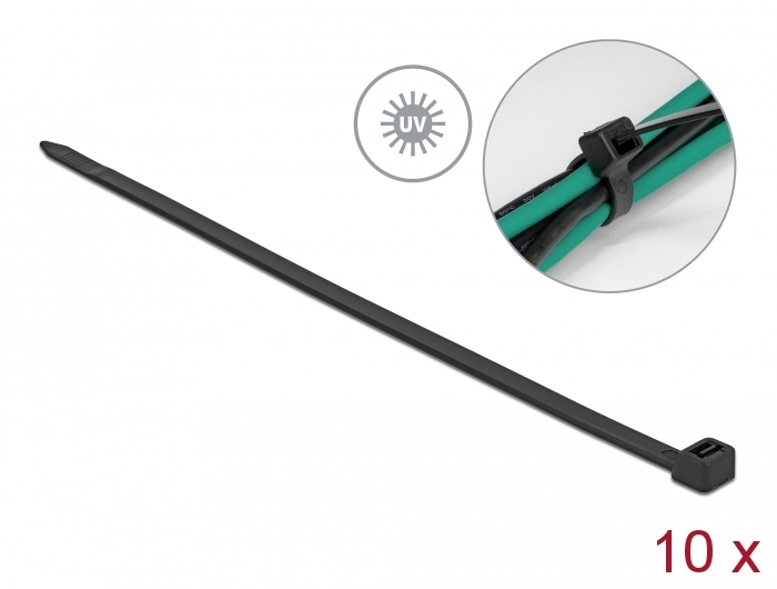 DELOCK KBI UV-beständig L 1220 x B 9,0 mm schwarz 10 Stück DELOCK KBI UV-beständig L 1220 x B 9,0 mm schwarz 10 Stück