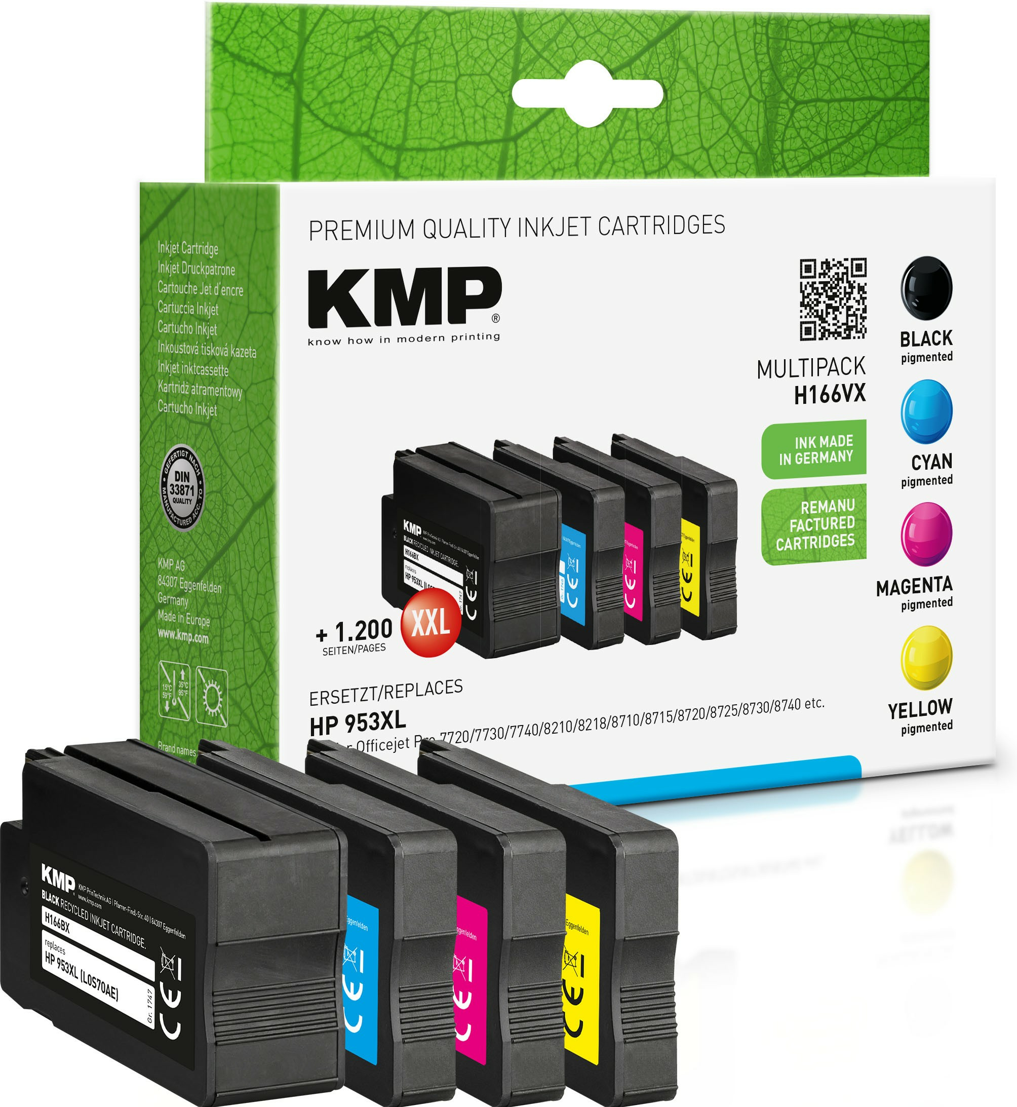 KMP Patrone HP 953XL Multip. 2000-2300S. H166VX Hybrid-Chip KMP Patrone HP 953XL Multip. 2000-2300S. H166VX Hybrid-Chip