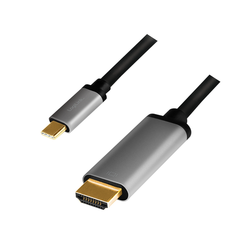 Logilink USB-C Kabel 3.2 Gen1, C/&shy;M zu HDMI/&shy;M, 4K, Alu 1,8 m