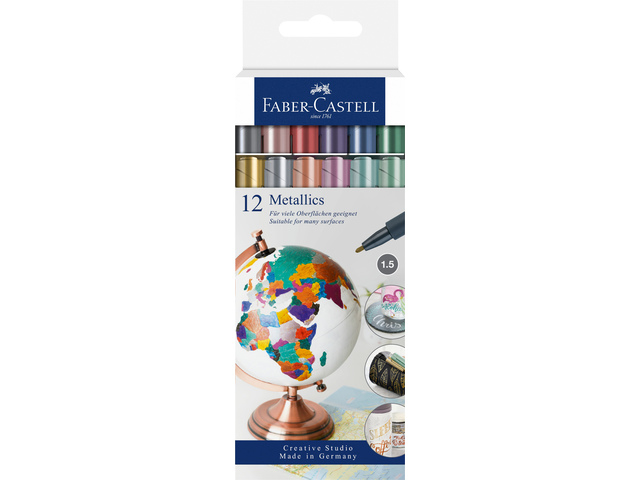 FABER-CASTELL Marker Metallics 12er Kartonetui