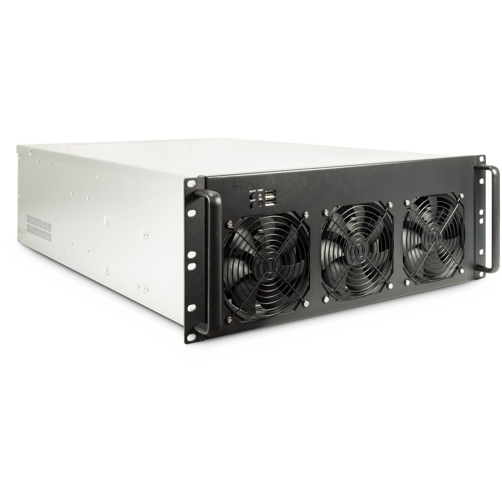 Inter-Tech Mining-Rack 4F28 4HE 6 x 120mm Lüfter 2X2.0 USB retai