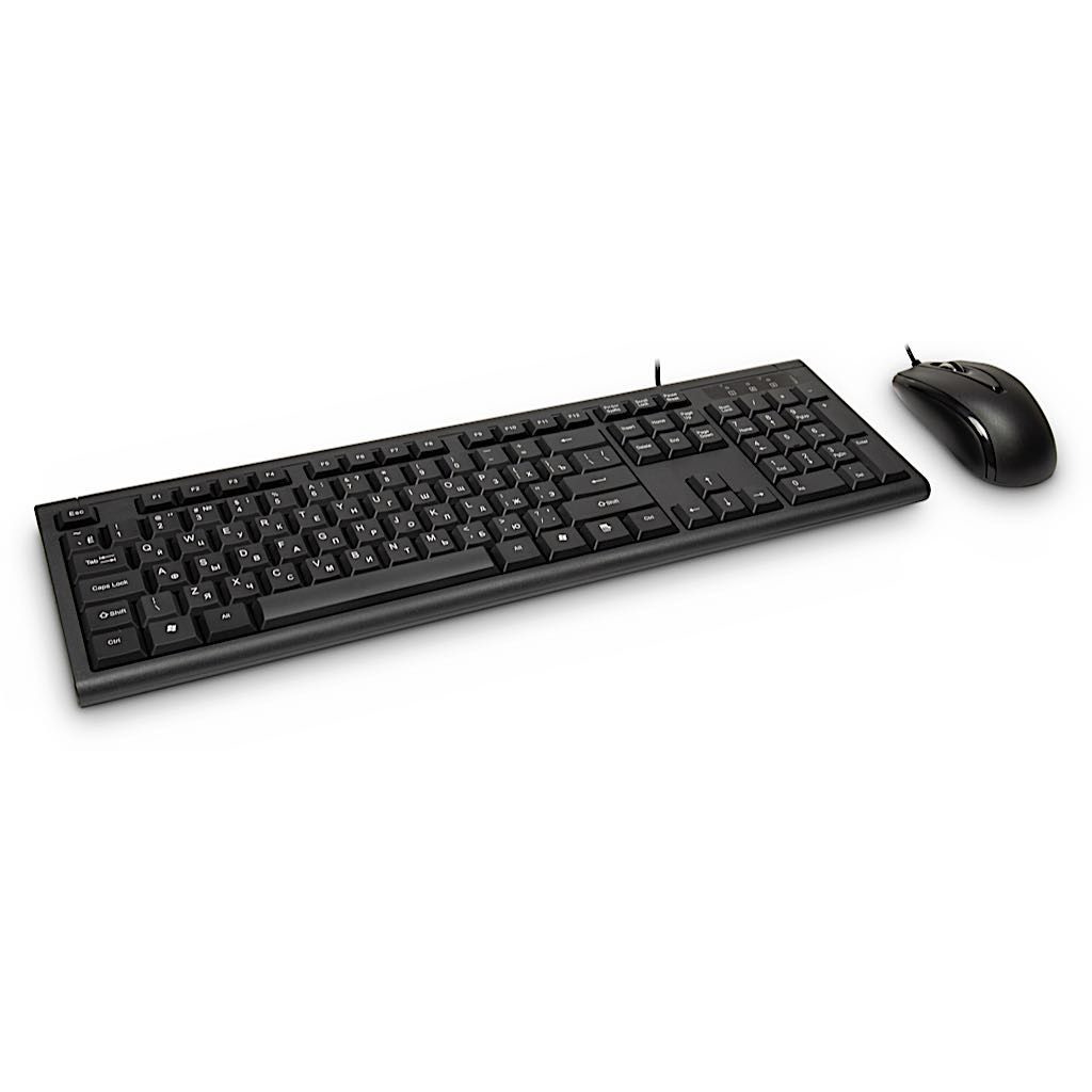 Inter-Tech Tas KM-3149R Tastatur+Maus QWERTY dt/&shy;kyril. schw. ret