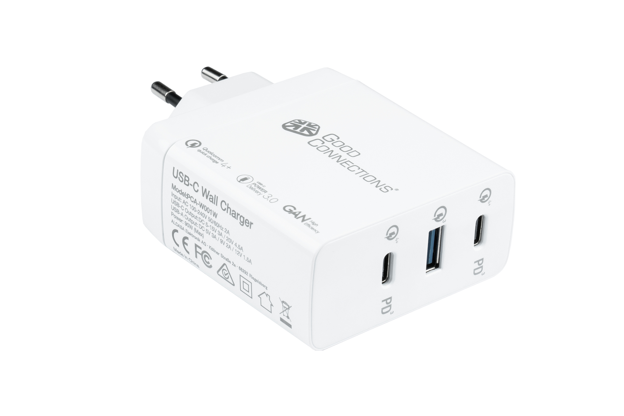 Good Connections USB Schnellladegerät 100W mit GaN, 3-Port Good Connections USB Schnellladegerät 100W mit GaN, 3-Port