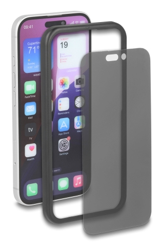 DELOCK Schutzfolie für iPhone 16 Sichtschutz gehärtetes Glas