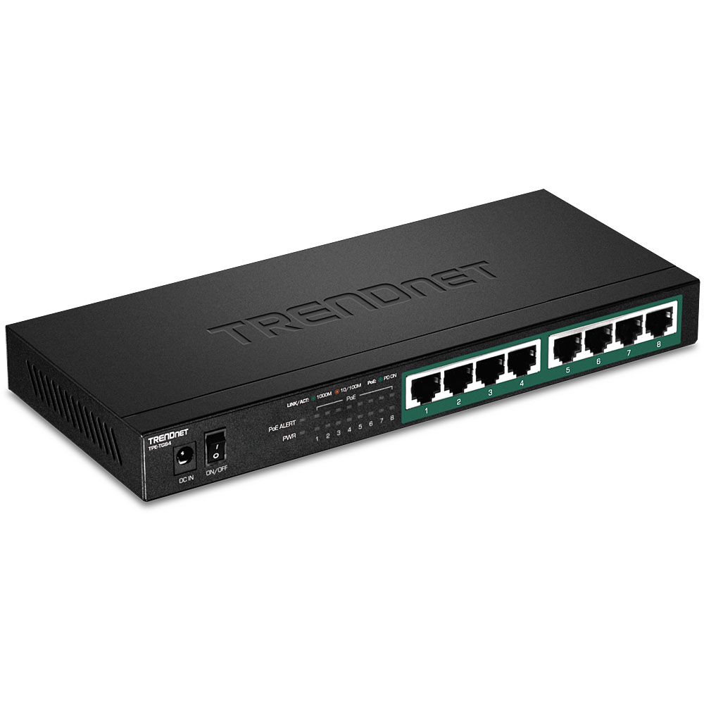 TRENDnet Switch 8-Port Gbit PoE+ 120W WallMount