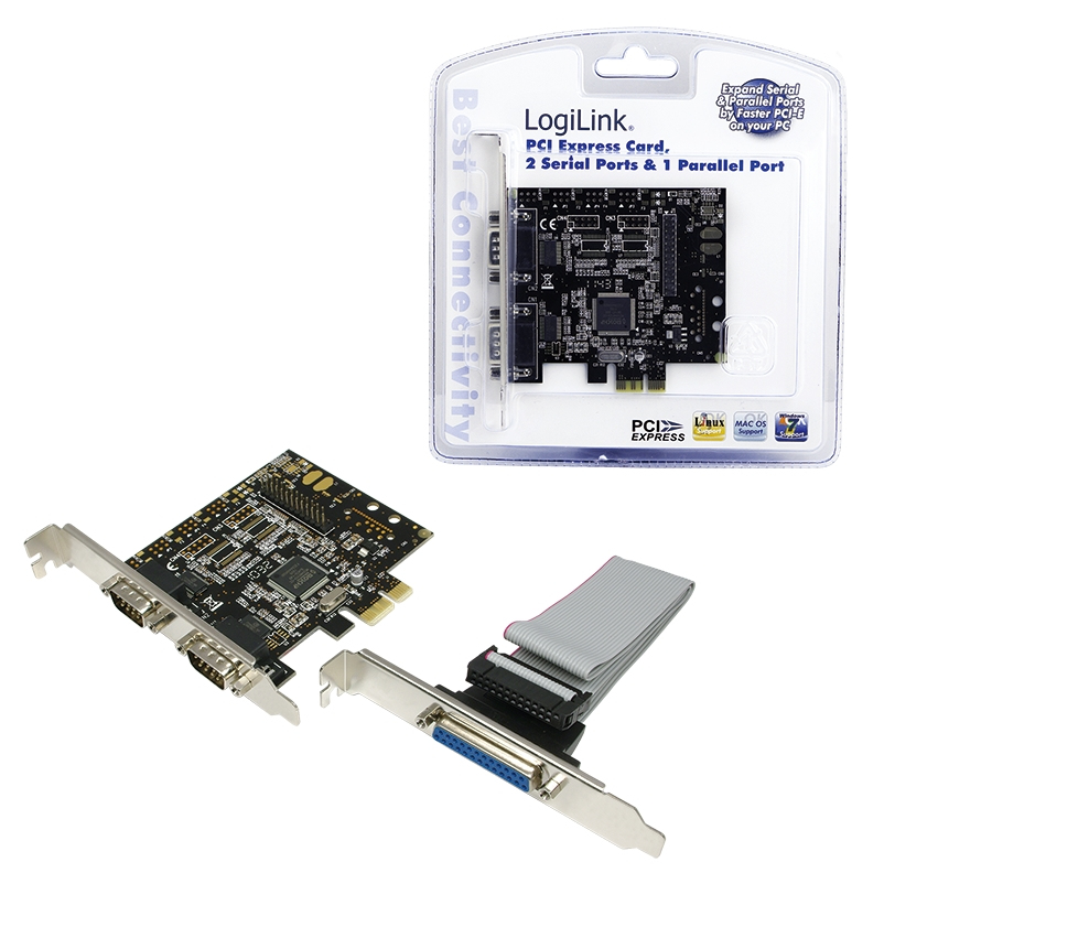 Logilink PCI Express Karte IEEE1248 Parallel 1x +Seriell 2x