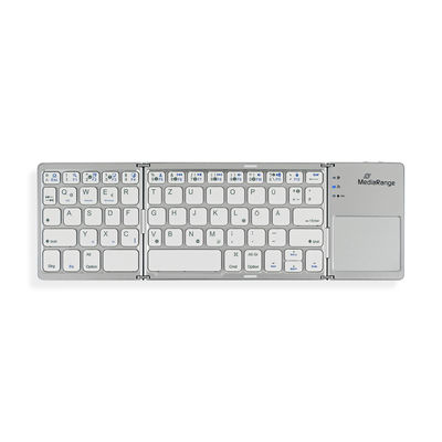 MediaRange Tastatur Wireless 63 Ta. faltbar Toch. DE silber