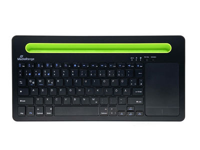 MediaRange Tastatur Wireless 78 Tasten Touchpad DE schwarz