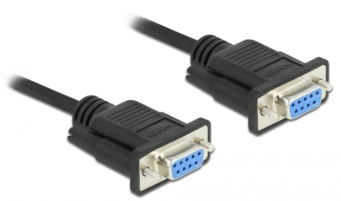 DELOCK Kabel Seriell Nullmodem D-Sub9 0,5m Bu mit St-Gehäuse