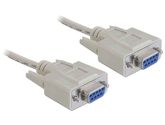 DELOCK Nullmodemkabel D-Sub9 -> D-Sub9 Bu/&shy;Bu 1.80m