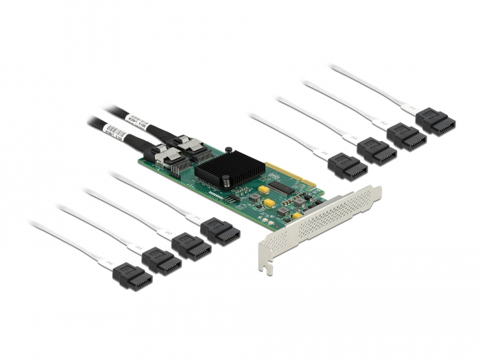 DELOCK 8 Port SATA PCI Express x8 Karte mit Anschlusskabel