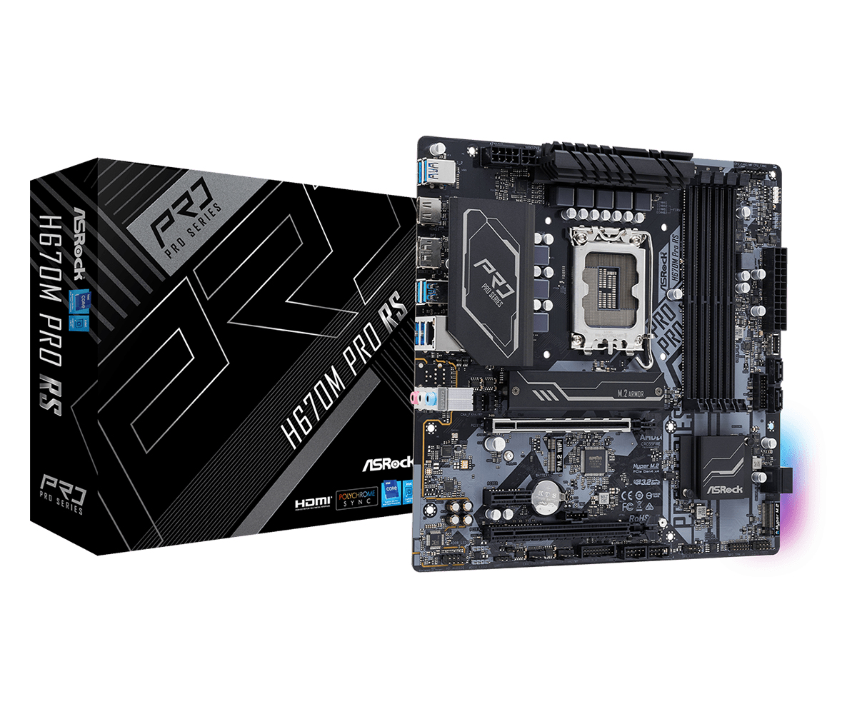ASRock H670M Pro RS             1700 mATX               DDR4 ret