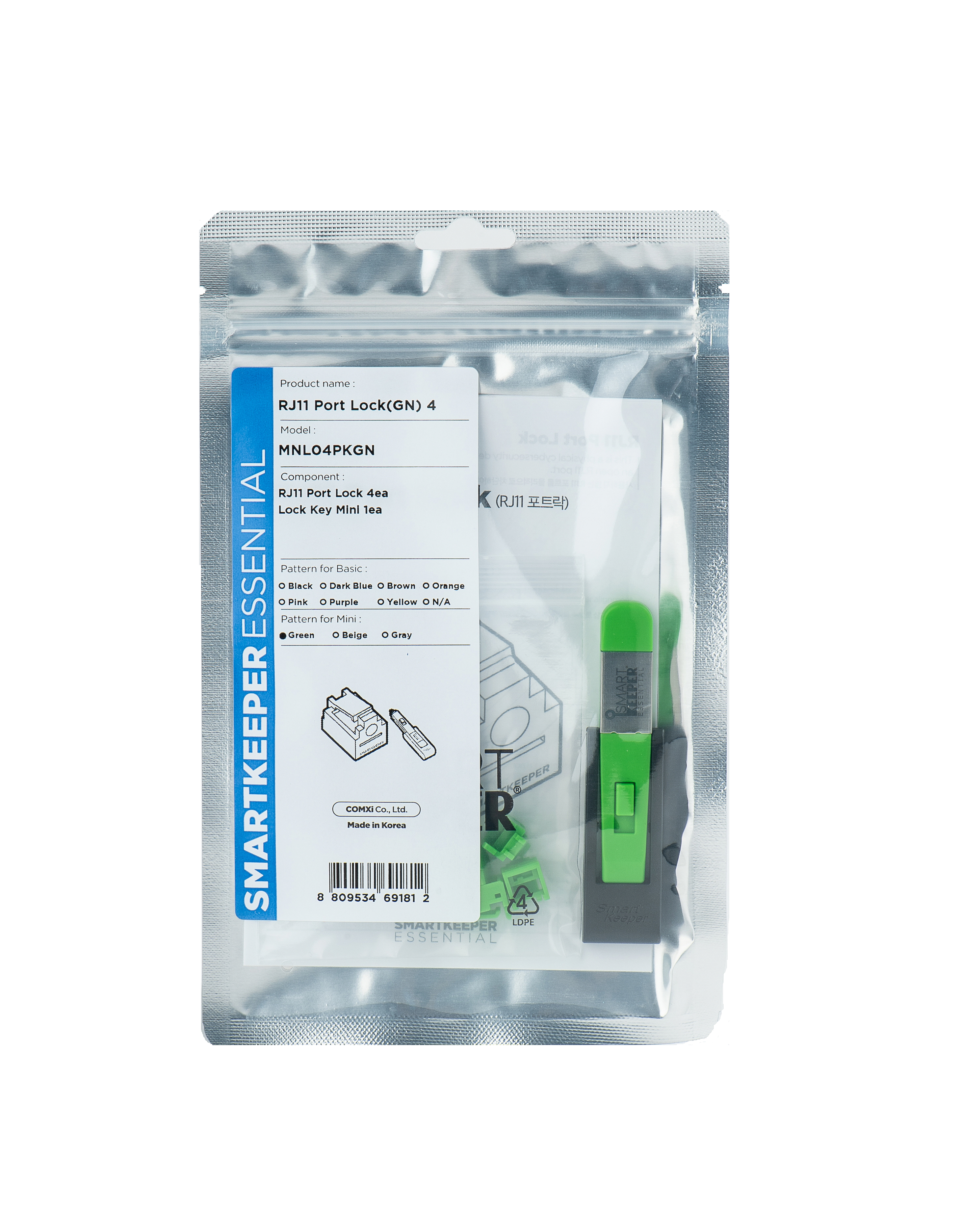 SmartKeeper Mini "RJ11 Port" Blocker grün 4 Stk.+Key SmartKeeper Mini "RJ11 Port" Blocker grün 4 Stk.+Key