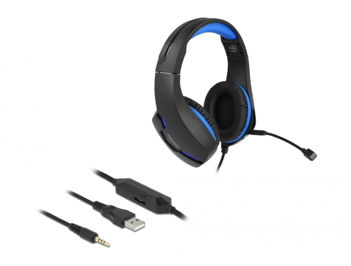 DELOCK Gaming Headset Over-Ear 3,5 mm Klinkenstecker LED