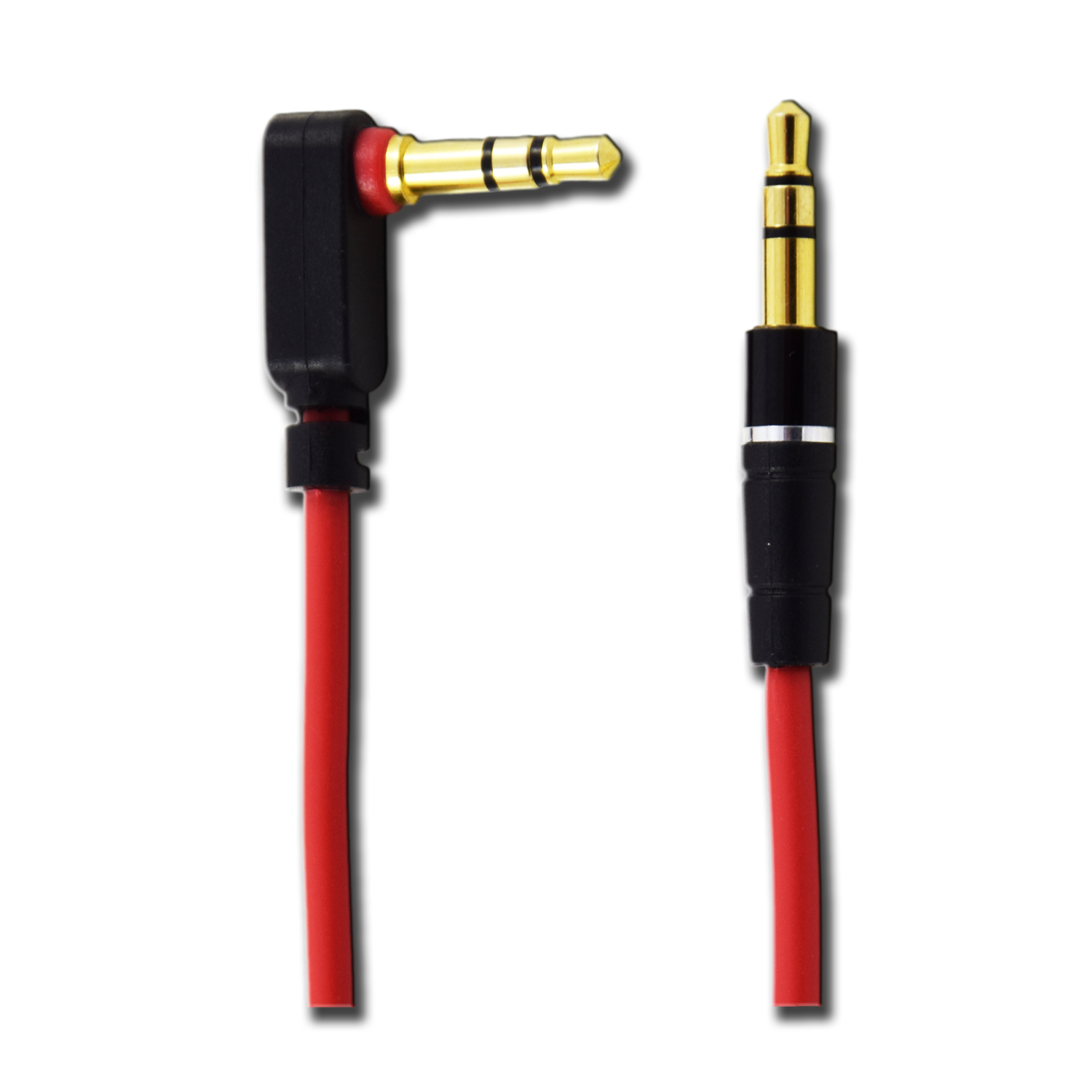 2GO AUX Stereo-Audio-Kabel - rot - 150cm 90° Winkelstecker