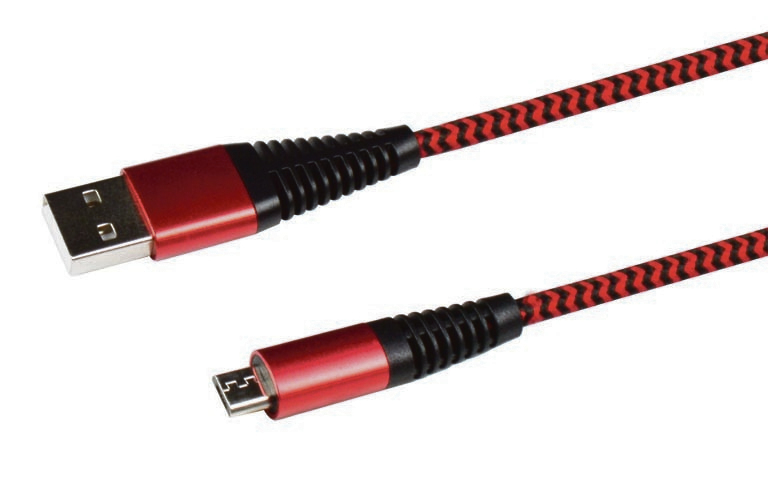 2GO USB Lade-/­Datenkabel USB-A - Micro-USB 100cm Nylon rot 2GO USB Lade-/­Datenkabel USB-A - Micro-USB 100cm Nylon rot