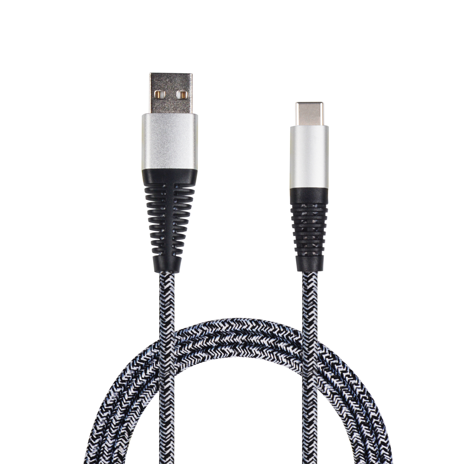 2GO USB Lade-/­Datenkabel USB Type-C 3.1 Nylon 100cm silber 2GO USB Lade-/­Datenkabel USB Type-C 3.1 Nylon 100cm silber