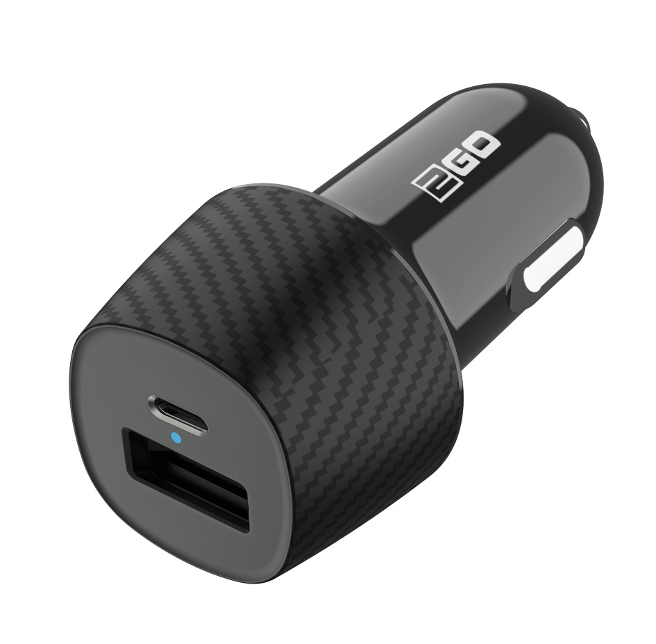 2GO KFZ-Ladegerät 20W   1xUSB-C  1xUSB-A   schwarz