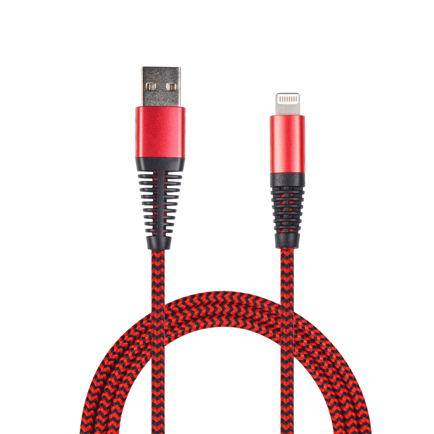 2GO USB Lade-/&shy;Datenkabel Lightning 1m Nylon rot PET-Verp.