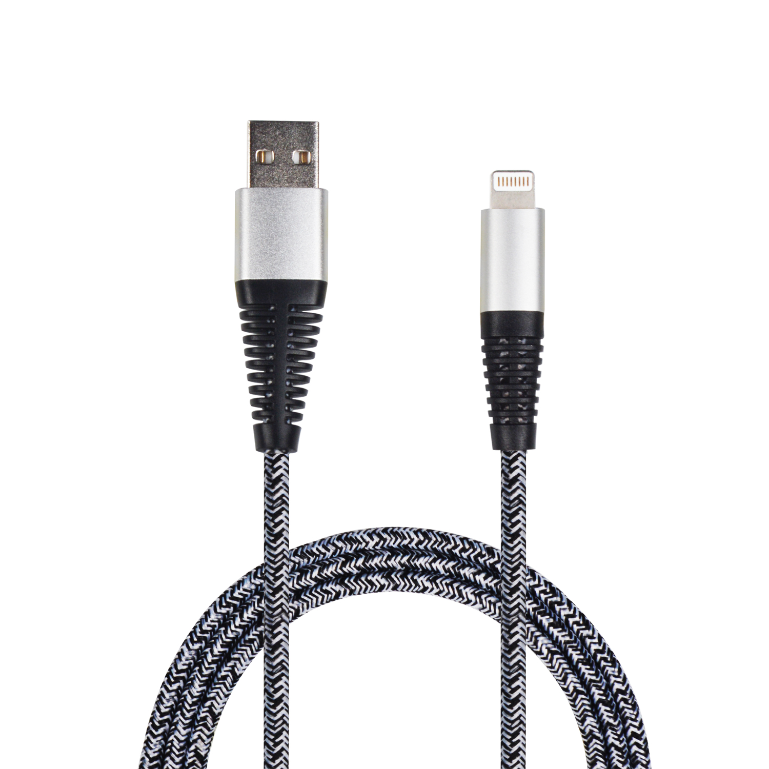 2GO USB Lade-/&shy;Datenkabel Lightning 1m Nylon sil PET-Verp.