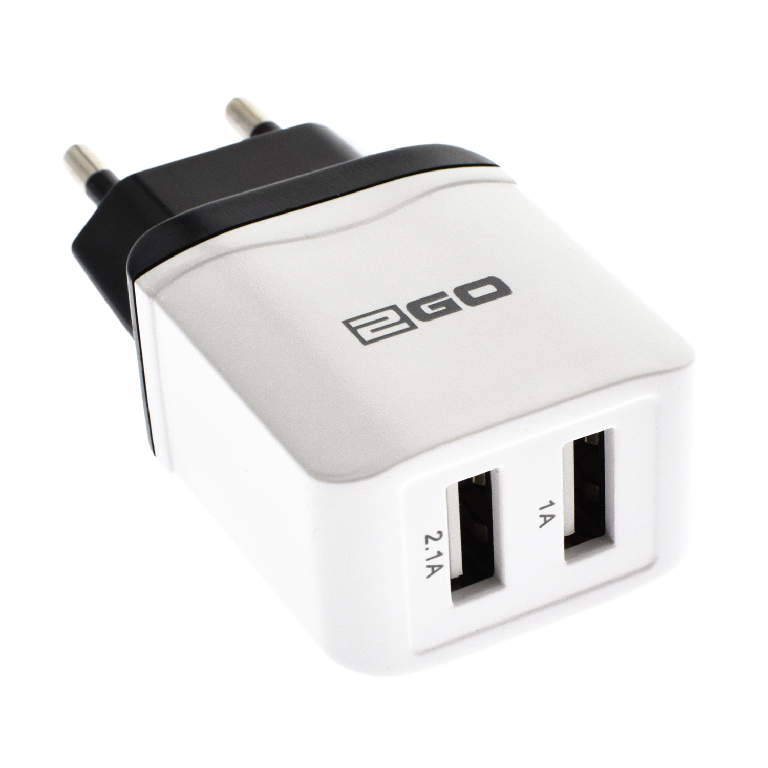 2GO Ladegerät 10,5W 2-Port 2x USB-A,  weiß