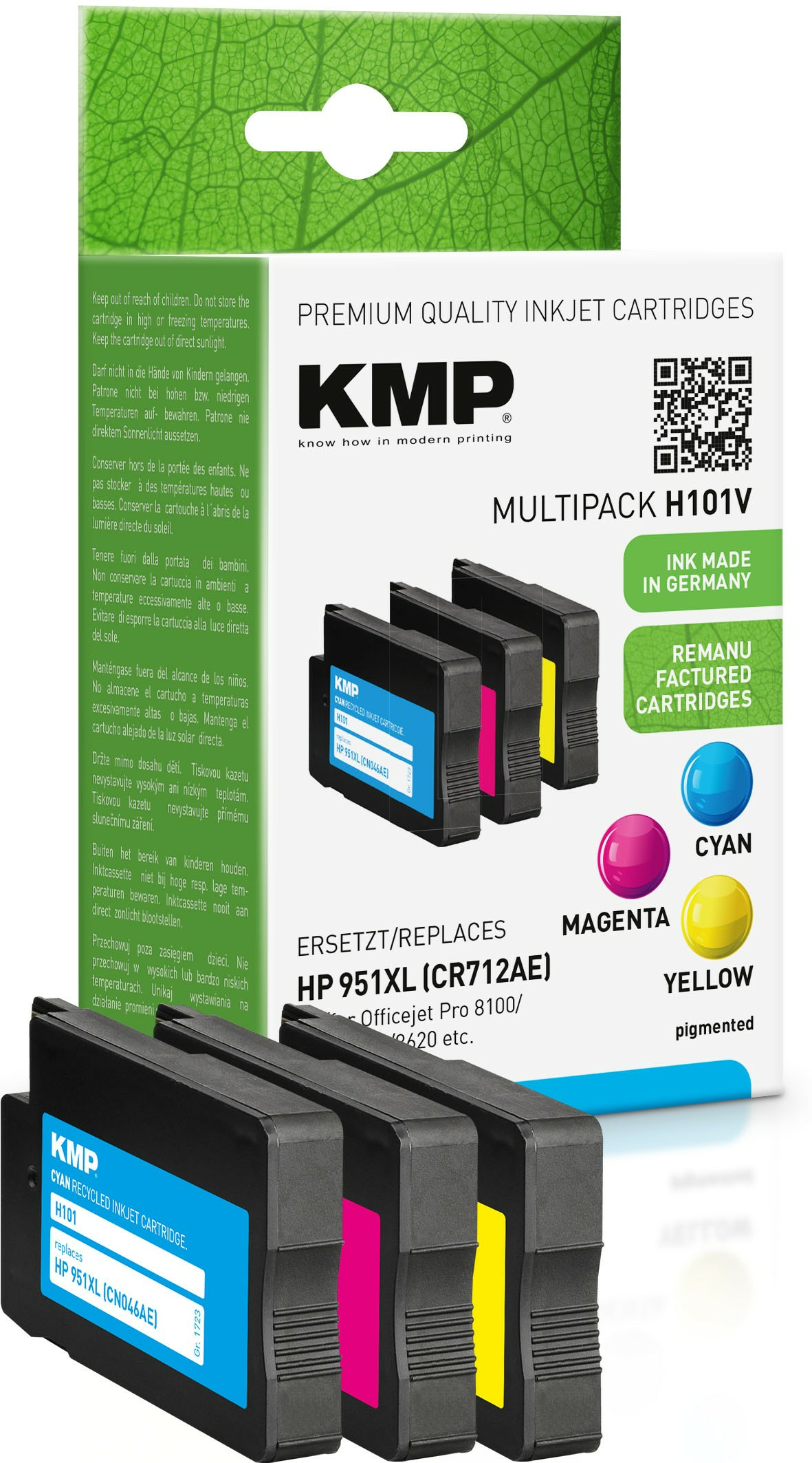 KMP Patrone HP NR.951XL Multipack 3x1500 S. H101V refilled
