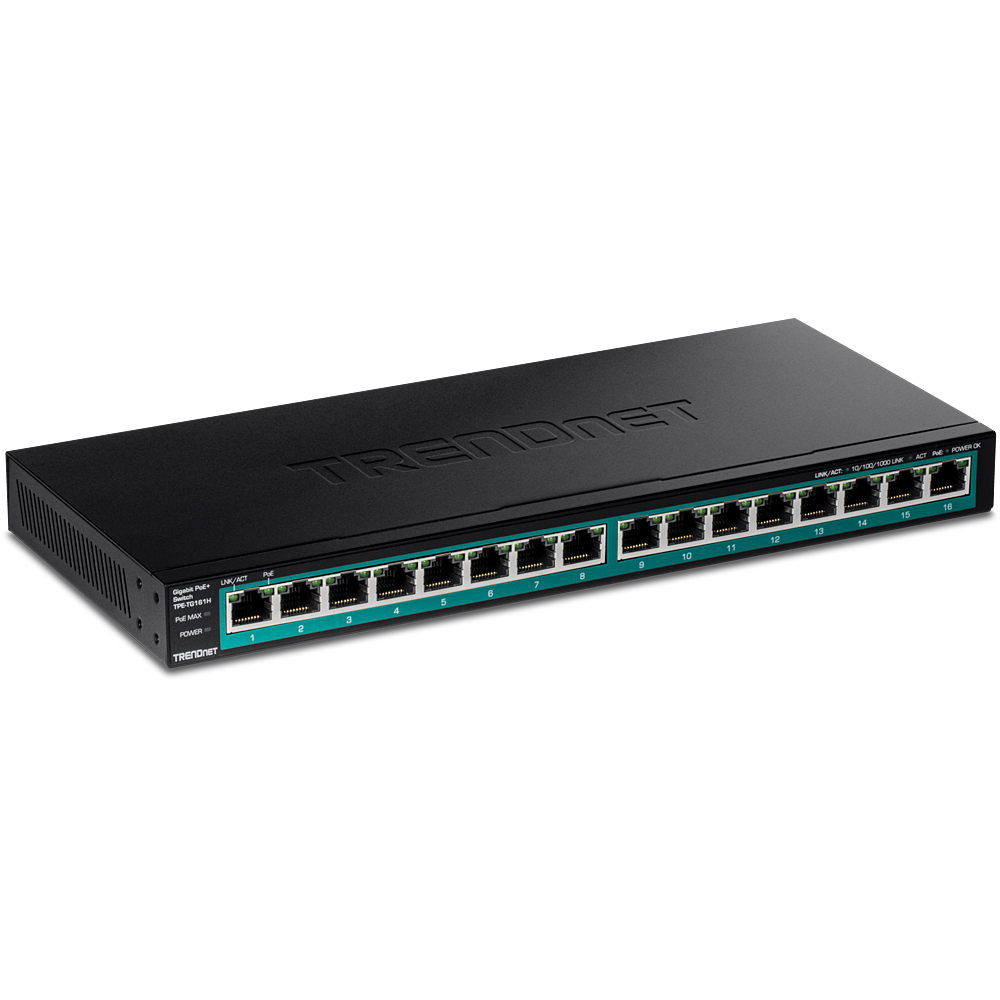 TRENDnet Switch 16-Port Gbit PoE+ 120W 19"
