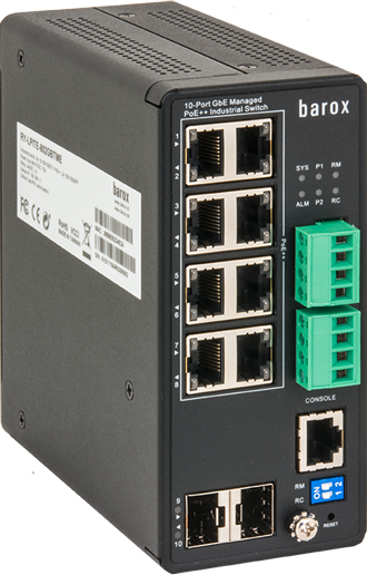 barox Switch 8-Port 1GBit/&shy;s 8xPoE/&shy;PoE+/&shy;PoE++ mit PoE802 90W
