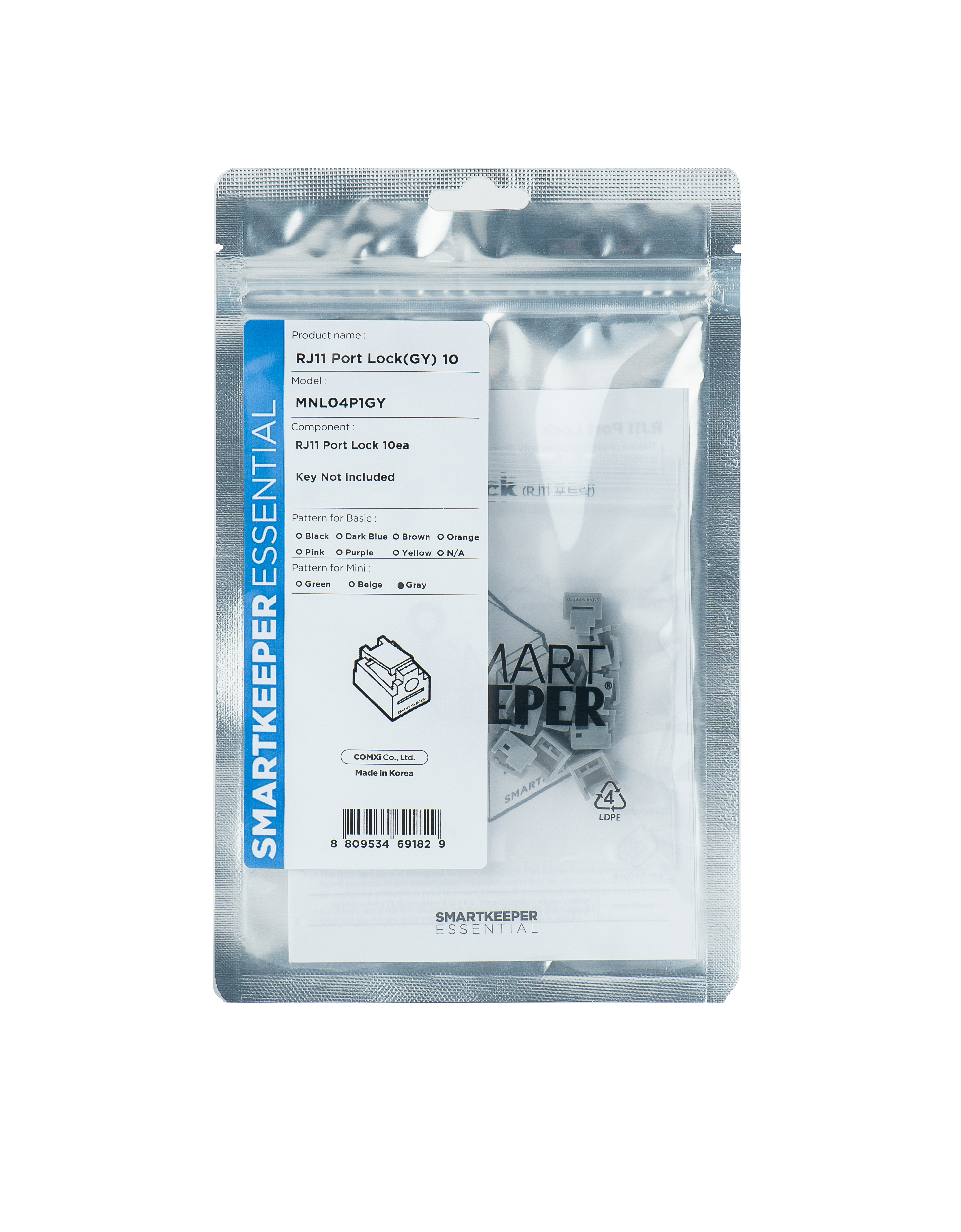 SmartKeeper Mini "RJ11 Port" Blocker grau 10 Stk.