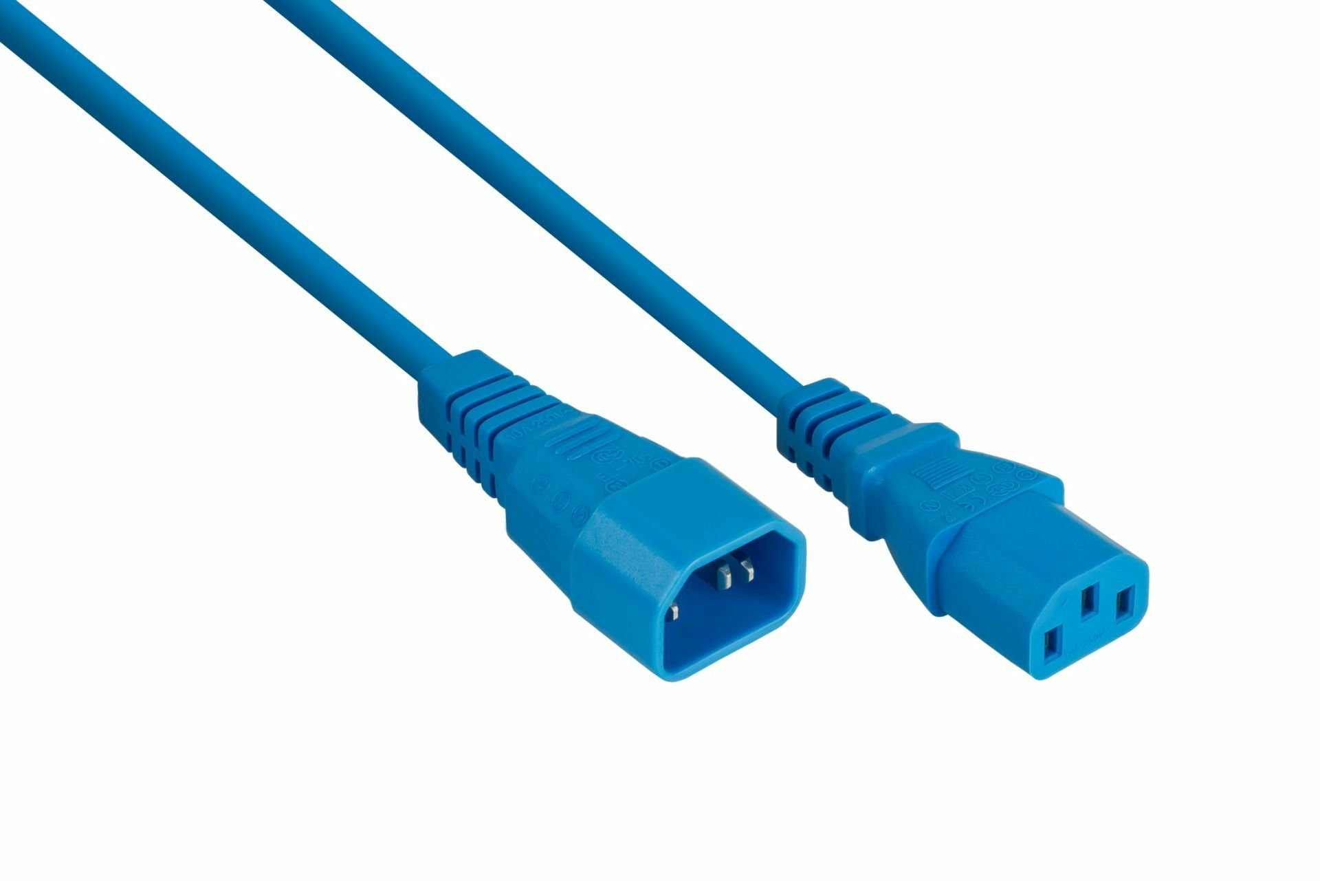 kabelmeister Kaltgeräteverlängerung C14 an C13 blau 1m