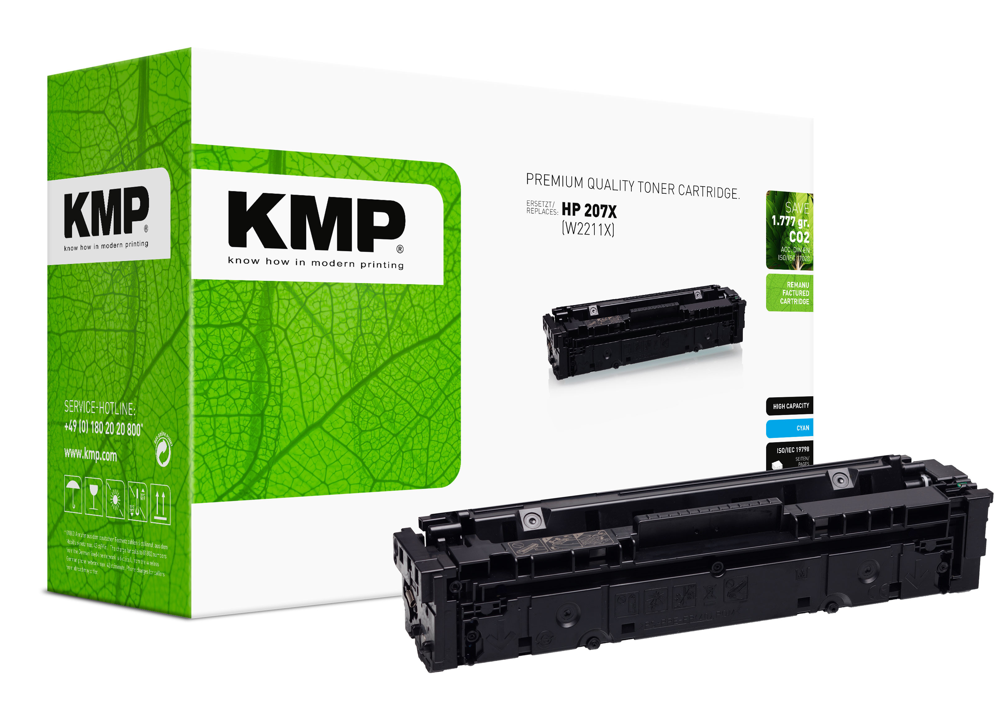 KMP Toner HP 207X cyan 2450 Seiten remanufactured