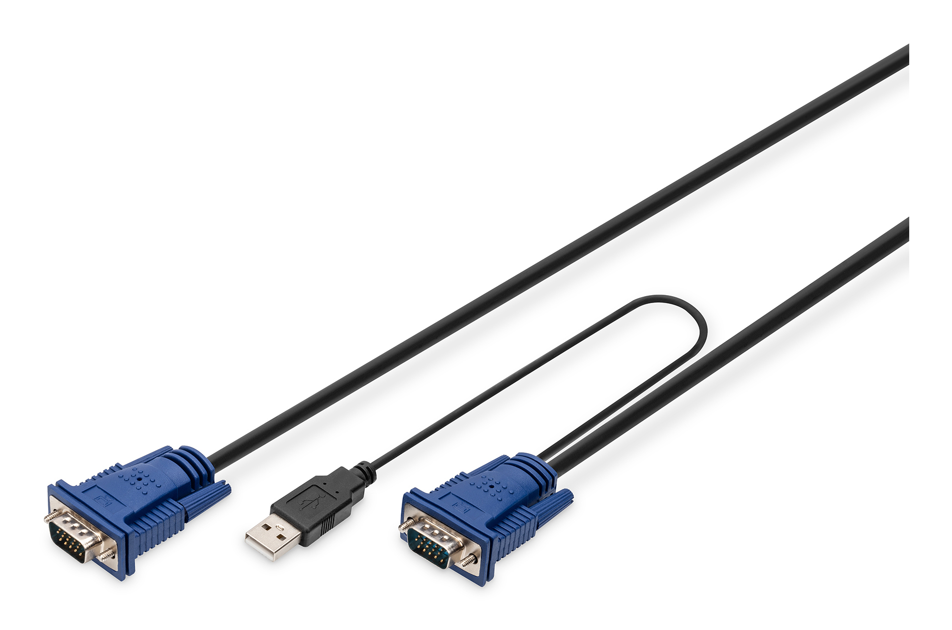 DIGITUS KVM-Kabel D-Sub15 -> USB+D-Sub15  St/&shy;St 1.80m