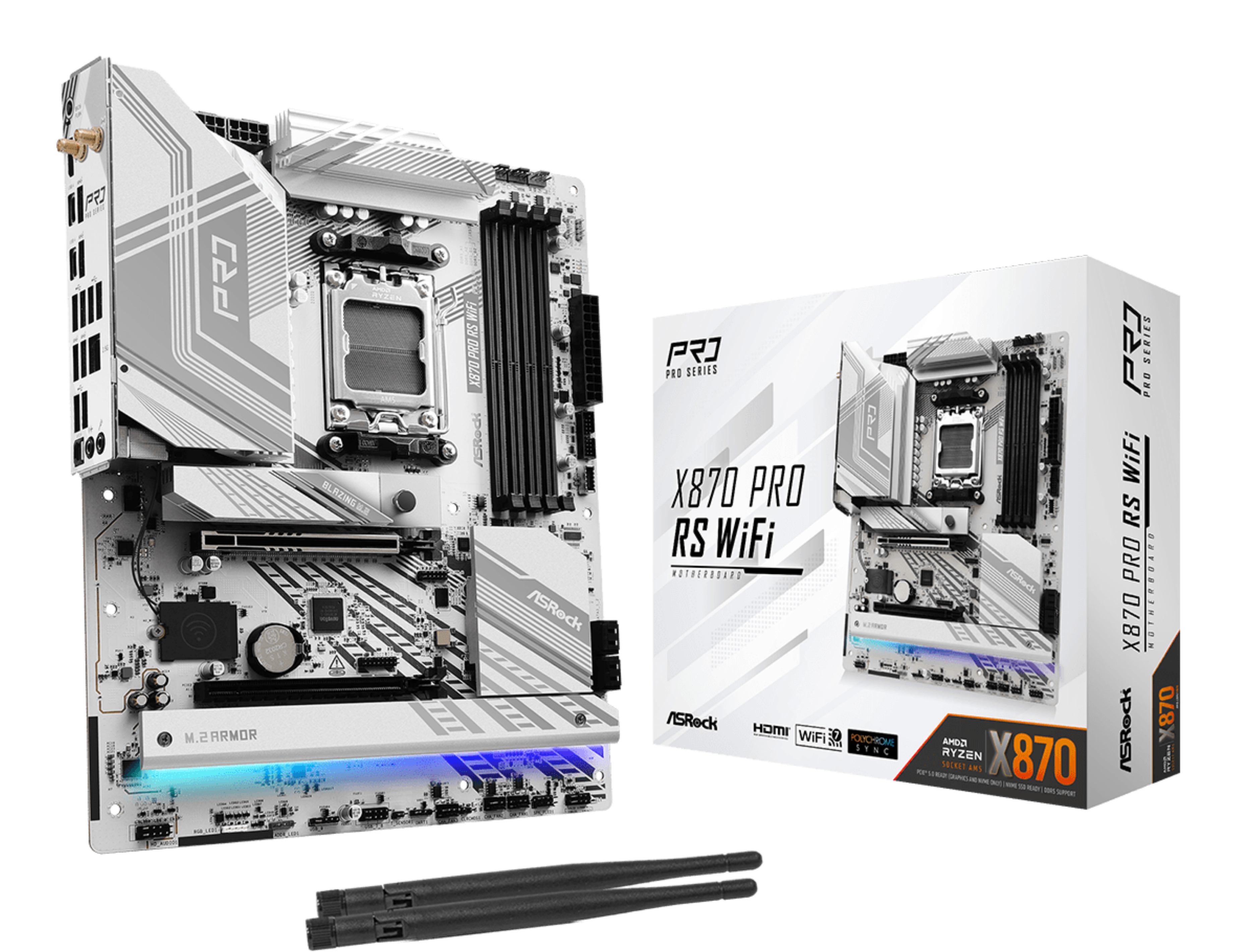 ASRock X870 Pro RS WiFi AM5 ATX HDMI/&shy;USB-C DDR5 retail