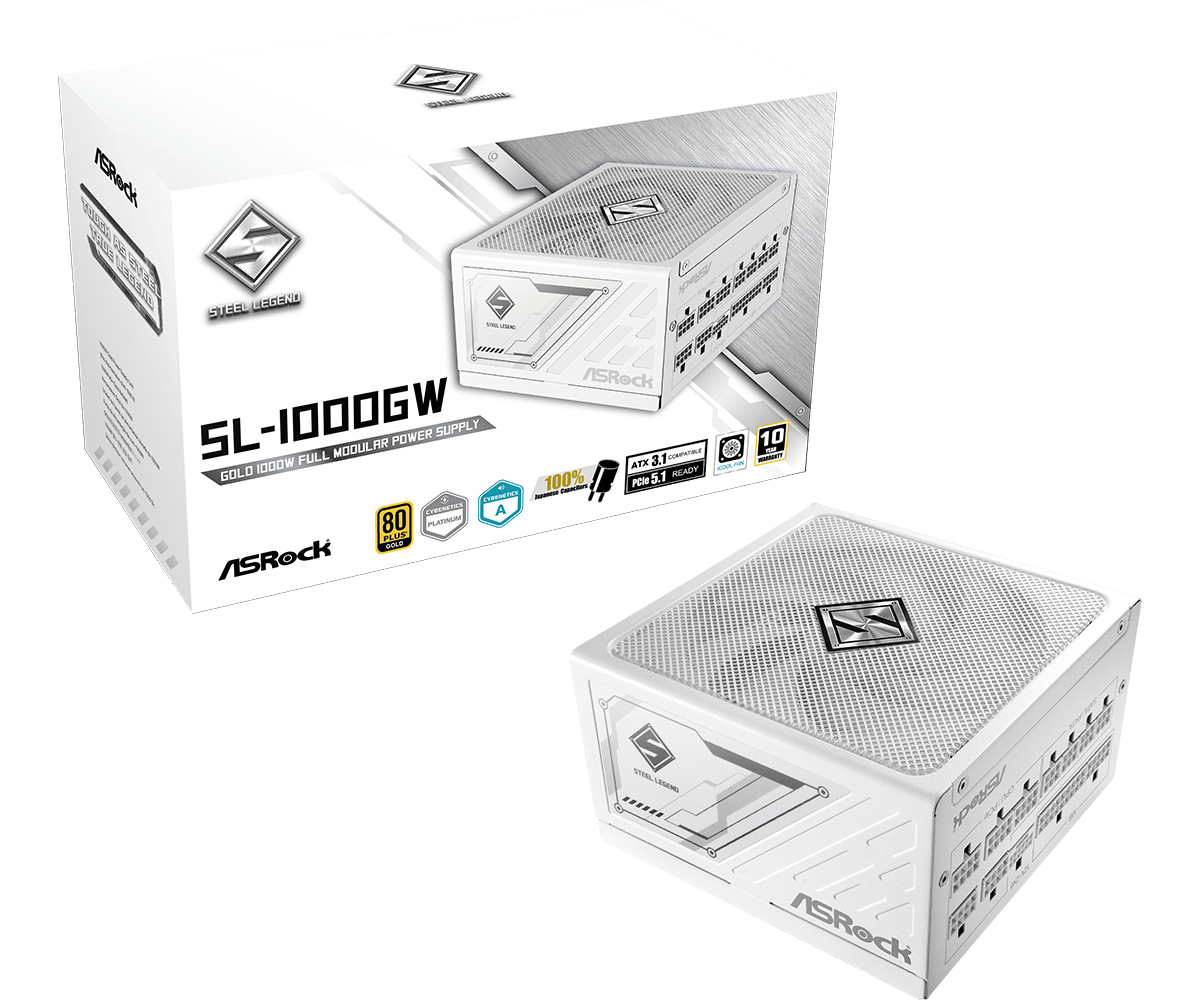 ASRock Steel Legend SL-1000GW 1000W ATX 80+ Gold white ret ASRock Steel Legend SL-1000GW 1000W ATX 80+ Gold white ret