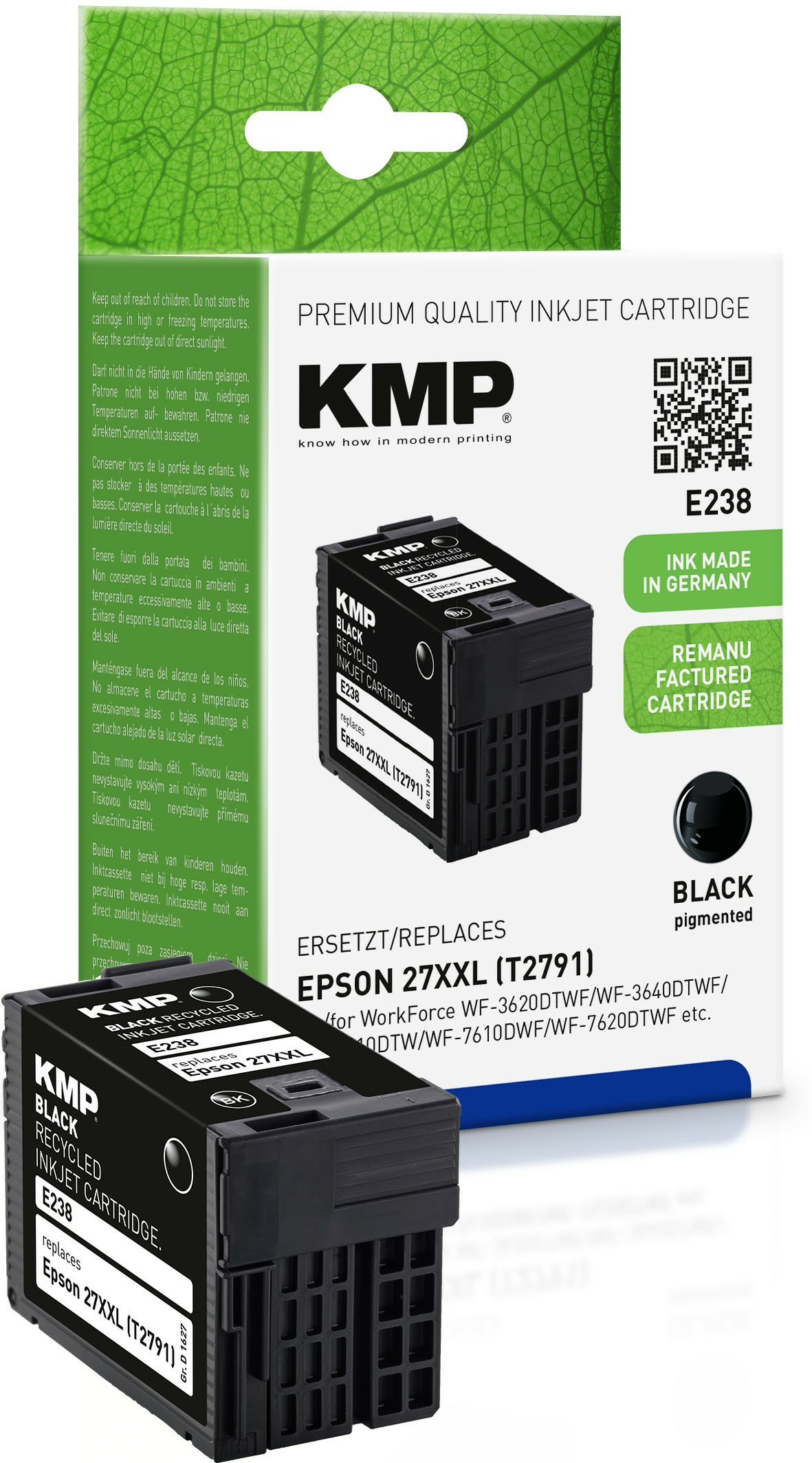 KMP Patrone Epson T2791 black pigm. 2200 S. E186 remanufactured KMP Patrone Epson T2791 black pigm. 2200 S. E186 remanufactured