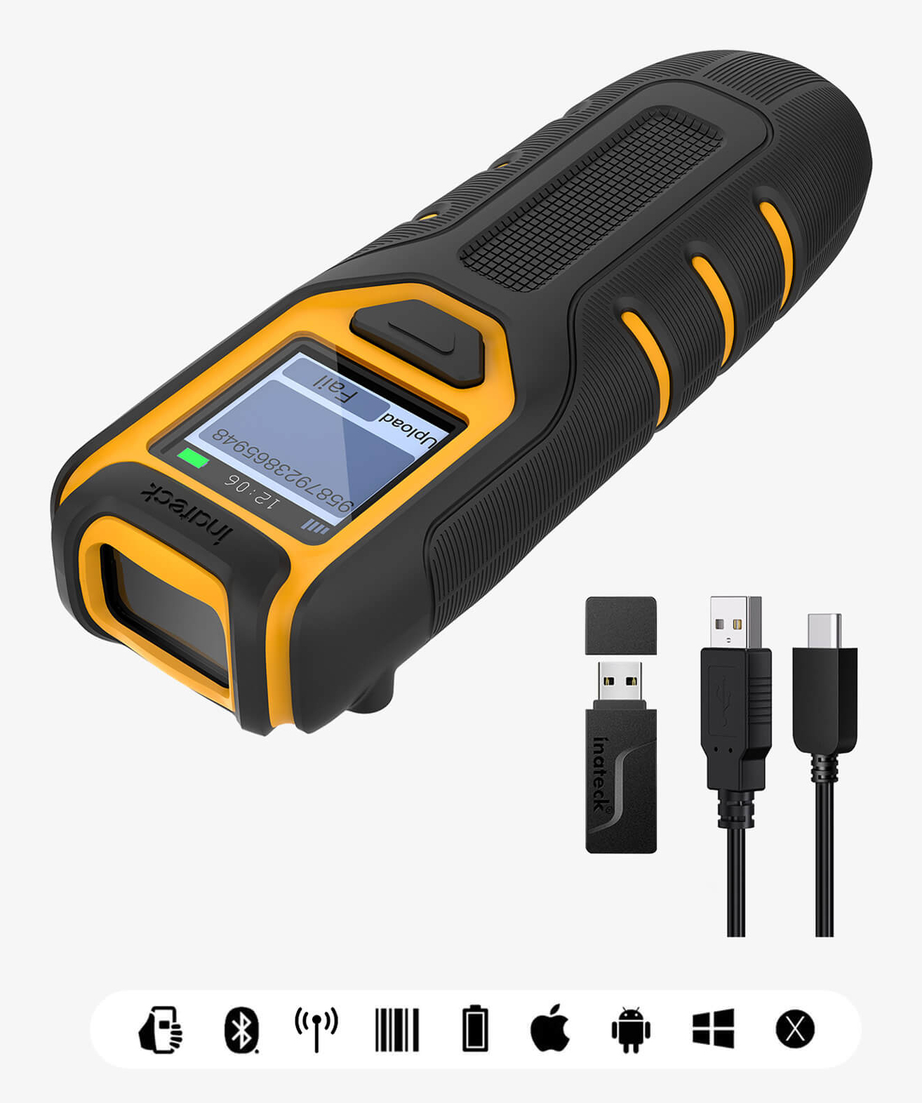 inateck BCST-47 Barcode Scanner 1D/&shy;2D QR Bluetooth Display