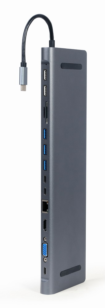 gembird USB Typ-C 9-in-1 Kombi Adapter spacegrau