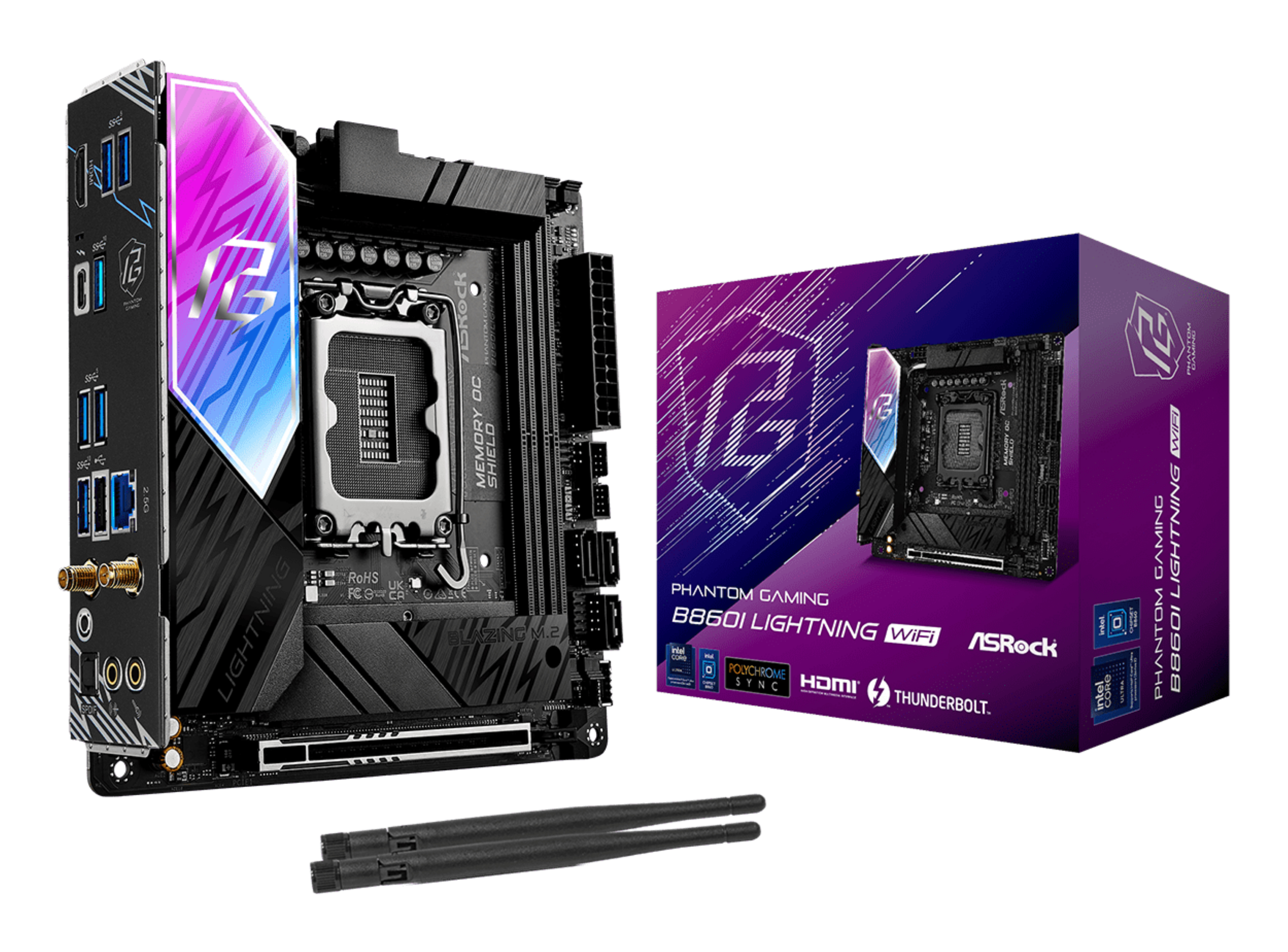 ASRock B860I Lightning WiFi 1851 mITX HDMI/­USB-C DDR5 ASRock B860I Lightning WiFi 1851 mITX HDMI/­USB-C DDR5